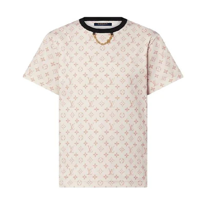 (Women) LOUIS VUITTON Monogram Logo Print Oversized Short Sleeve T-Shirt Beige SS24 1AFON8