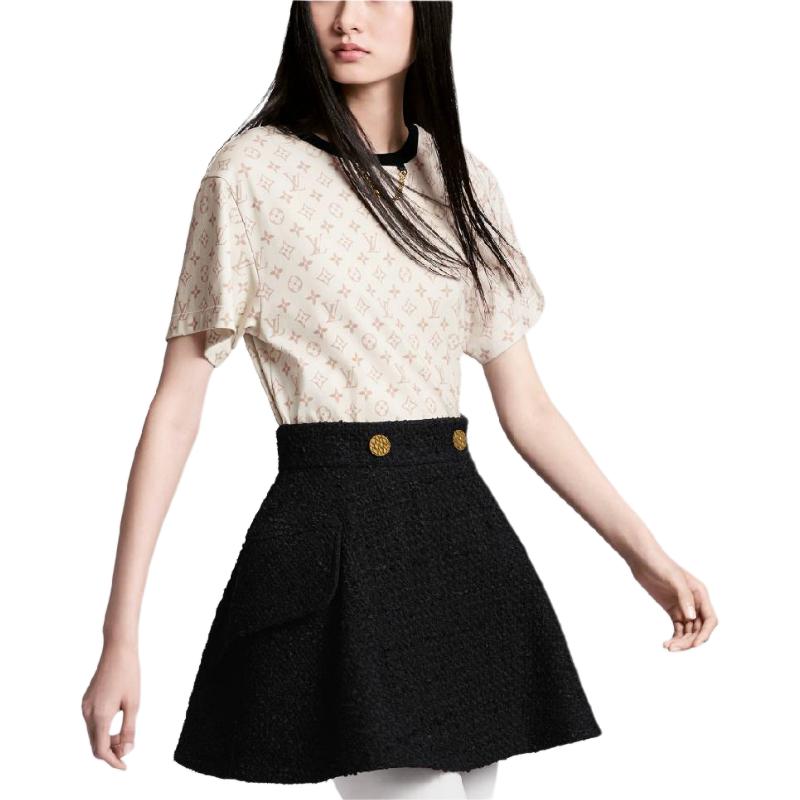 Purchase (W) ルイヴィトン モノグラムロゴプリント オーバーサイズ Tシャツ ベージュ SS24 1AFON8