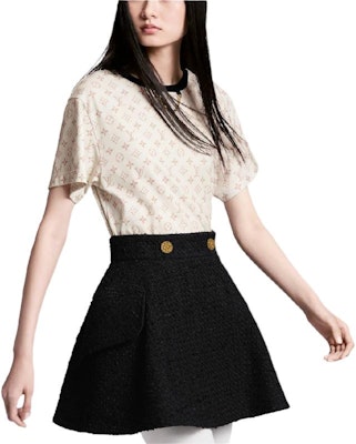 (W) ルイヴィトン モノグラムロゴプリント オーバーサイズ Tシャツ ベージュ SS24 1AFON8 Purchase (W) ルイヴィトン モノグラムロゴプリント オーバーサイズ Tシャツ ベージュ SS24 1AFON8