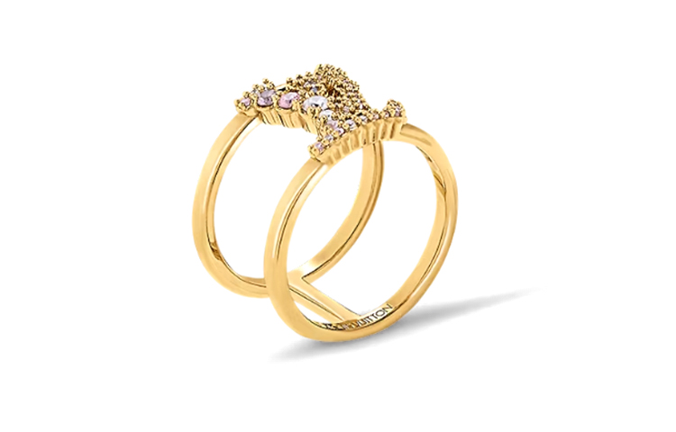 Lookbook (W) Cincin Emas Wanita Louis Vuitton Monogram Metal Crystal M1223S