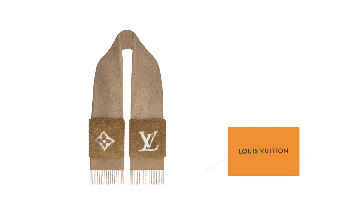 Buy (Women) LOUIS VUITTON Monogram Pattern Stylish Mink Fur Scarf for Women. M77736