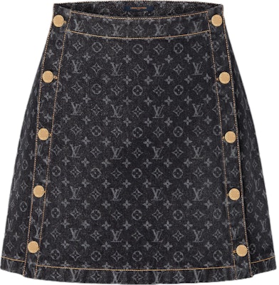 (Women) LOUIS VUITTON Monogram Print A-Line Denim Skirt Women Black 1AGNE1 Buy (Women) LOUIS VUITTON Monogram Print A-Line Denim Skirt Women Black 1AGNE1