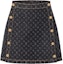 Buy (Women) LOUIS VUITTON Monogram Print A-Line Denim Skirt Women Black 1AGNE1