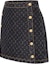 Shop (Women) LOUIS VUITTON Monogram Print A-Line Denim Skirt Women Black 1AGNE1