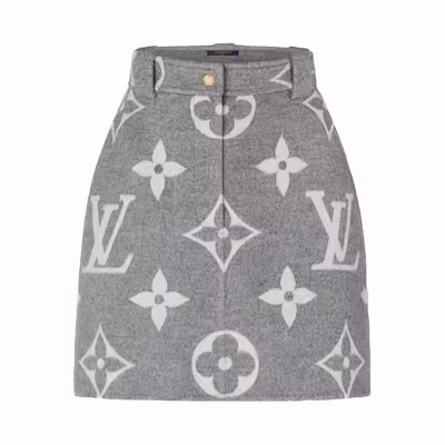 (Women) LOUIS VUITTON Monogram Print A-Line Mini Skirt Women’s Gray 1A91T7