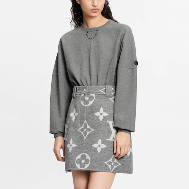 Purchase (W) 路易威登 LV 老花印花灰色A字迷你裙 女款 1A91T7