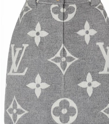 (W) 루이비통 모노그램 프린트 A라인 미니 스커트 여성용 그레이 1A91T7 Sizing (W) 루이비통 모노그램 프린트 A라인 미니 스커트 여성용 그레이 1A91T7