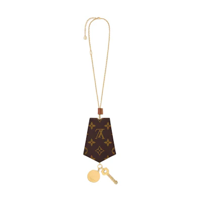 (Women) LOUIS VUITTON Monogram Print Gold Necklace for Women. M03452