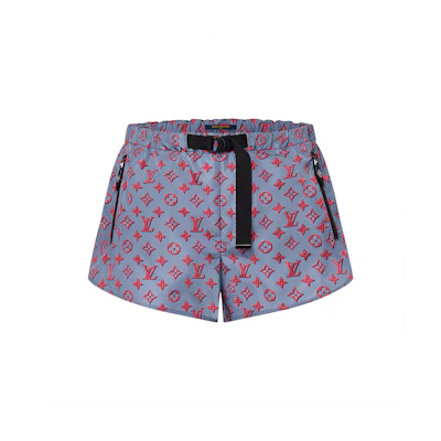 (Women) Louis Vuitton Monogram Print Loose Fit Shorts Women’s Blue 1ABRAE