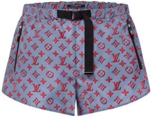 (W) 루이비통 모노그램 프린트 루즈핏 여성 반바지 블루 1ABRAE Order (W) 루이비통 모노그램 프린트 루즈핏 여성 반바지 블루 1ABRAE