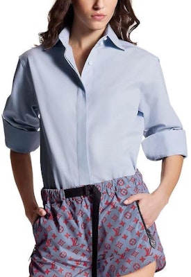 (W) 루이비통 모노그램 프린트 루즈핏 여성 반바지 블루 1ABRAE Purchase (W) 루이비통 모노그램 프린트 루즈핏 여성 반바지 블루 1ABRAE