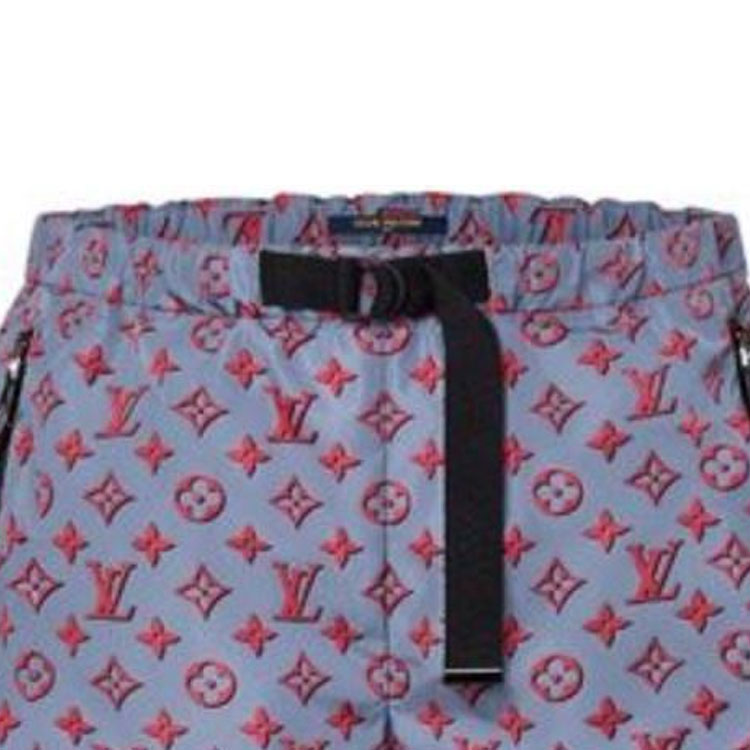 Details for (W) 루이비통 모노그램 프린트 루즈핏 여성 반바지 블루 1ABRAE
