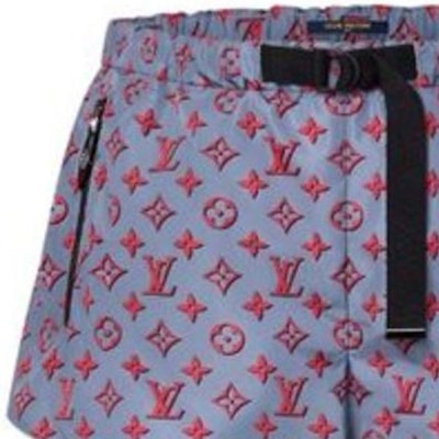 (W) 루이비통 모노그램 프린트 루즈핏 여성 반바지 블루 1ABRAE Sizing (W) 루이비통 모노그램 프린트 루즈핏 여성 반바지 블루 1ABRAE