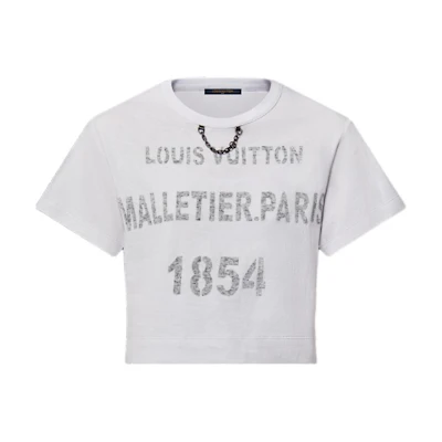 (Women) LOUIS VUITTON Monogram Print Short Sleeve T-Shirt Women White SS25 1AGQFJ