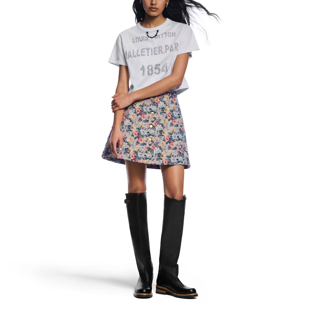 (Women) LOUIS VUITTON Monogram Print Short Sleeve T-Shirt Women White SS25 1AGQFJ 圖 5