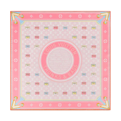(Women) Louis Vuitton Monogram Print Silk Scarf Pink for Women M77687