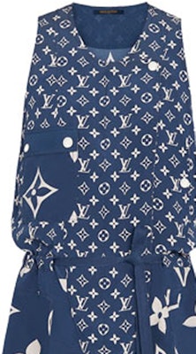(W) 路易威登印花V領無袖藍色休閒洋裝 女款 1A7SEL Details for (W) 路易威登印花V領無袖藍色休閒洋裝 女款 1A7SEL
