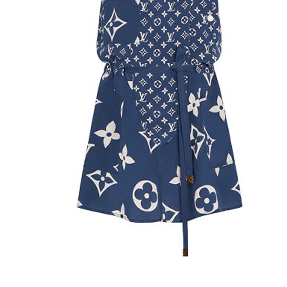 Sizing (W) 路易威登印花V領無袖藍色休閒洋裝 女款 1A7SEL