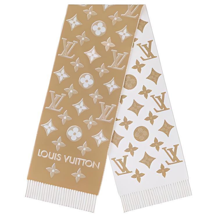 (Women) Louis Vuitton Monogram Print Wool Tassel Scarf for Women M78160