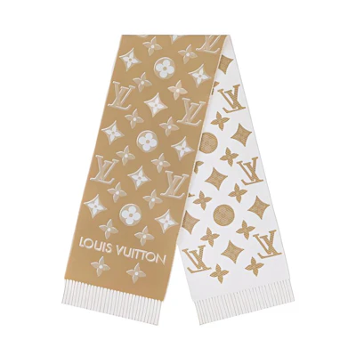 (Women) Louis Vuitton Monogram Print Wool Tassel Scarf for Women M78160