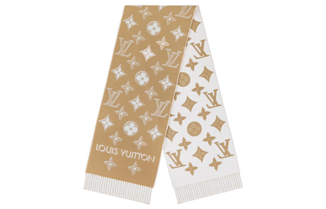 (Women) Louis Vuitton Monogram Print Wool Tassel Scarf for Women M78160 圖 2