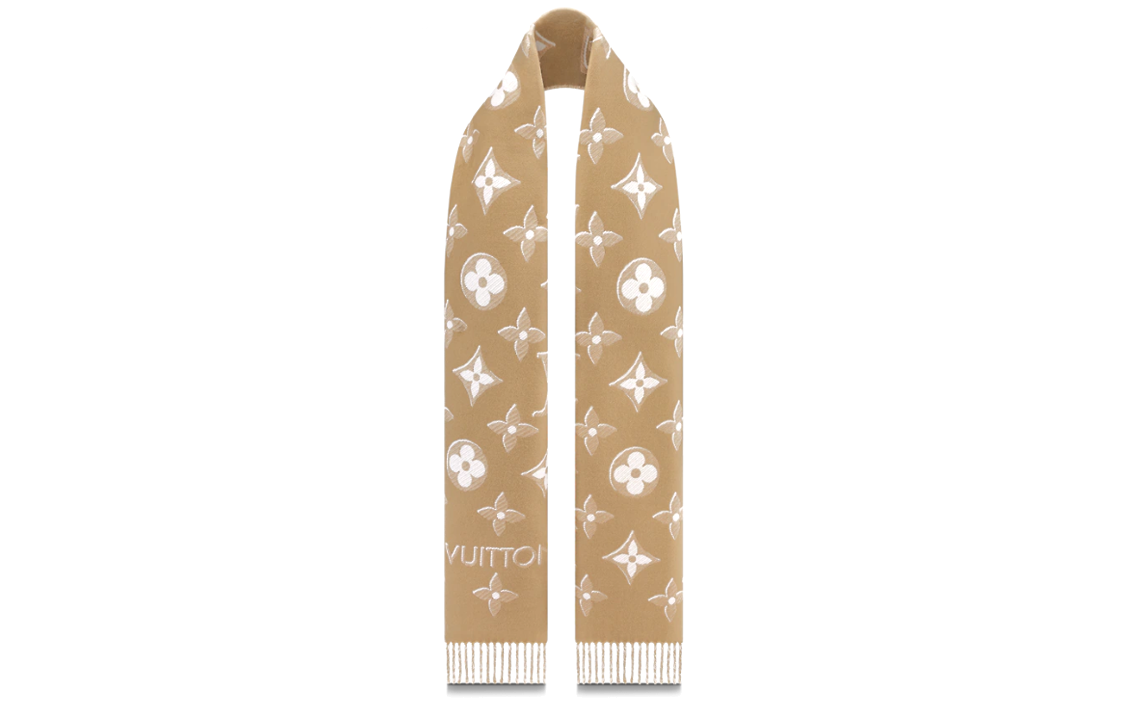 (Women) Louis Vuitton Monogram Print Wool Tassel Scarf for Women M78160 圖 3