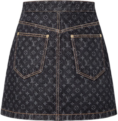 (W) 루이 비통 모노그램 프린트 A라인 데님 스커트 여성 블랙 1AGNDX Lookbook (W) 루이 비통 모노그램 프린트 A라인 데님 스커트 여성 블랙 1AGNDX