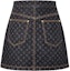 Lookbook (Women) LOUIS VUITTON Monogram Printed Denim A-Line Skirt Women Black 1AGNE2