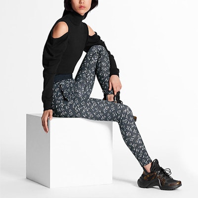 (Women) Louis Vuitton Monogram Shadow Leggings Navy Blue 1A631I Lookbook (Women) Louis Vuitton Monogram Shadow Leggings Navy Blue 1A631I