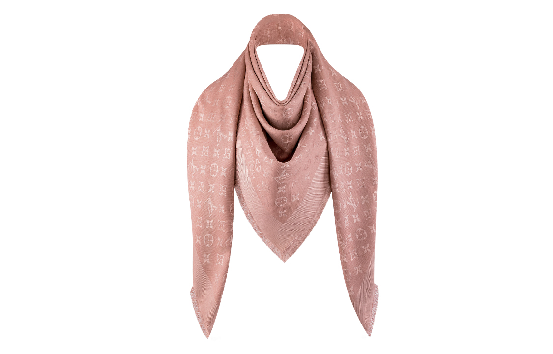 (Women) Louis Vuitton Monogram Shawl Dark Pink Scarf. M76875 圖 2