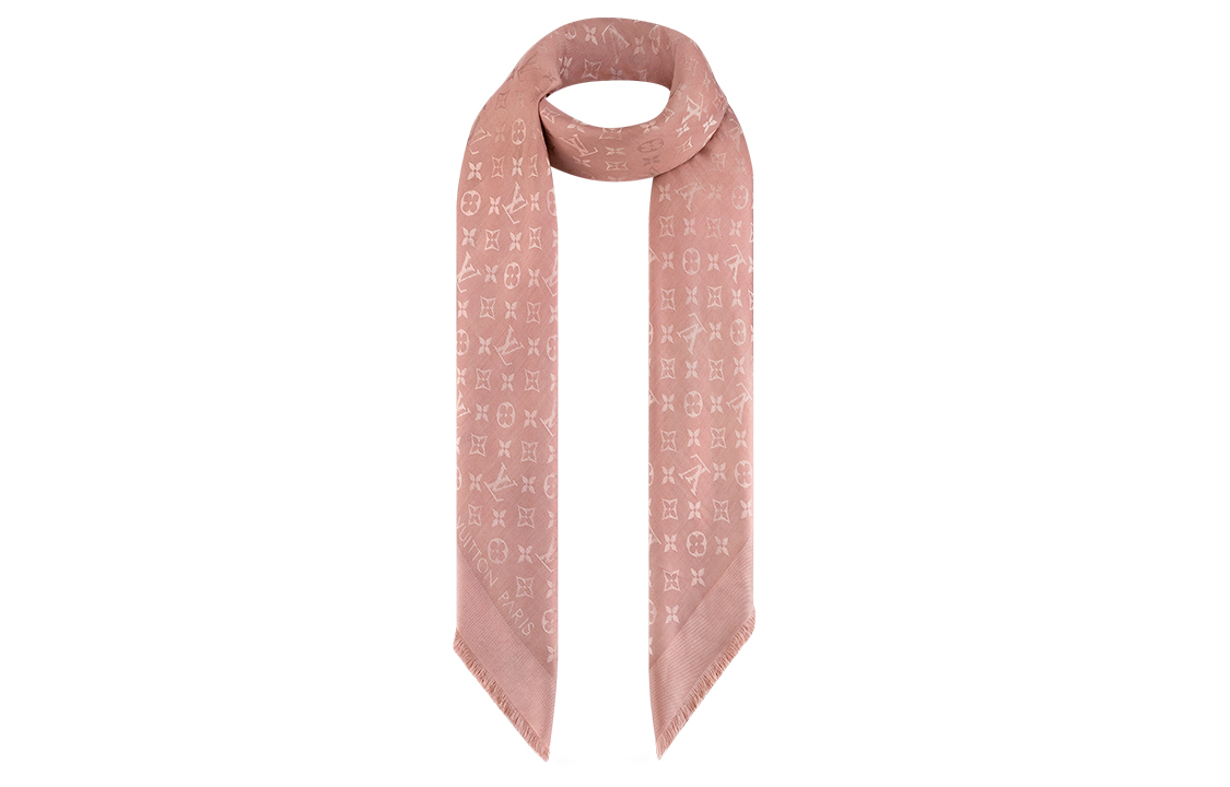 (Women) Louis Vuitton Monogram Shawl Dark Pink Scarf. M76875 圖 3