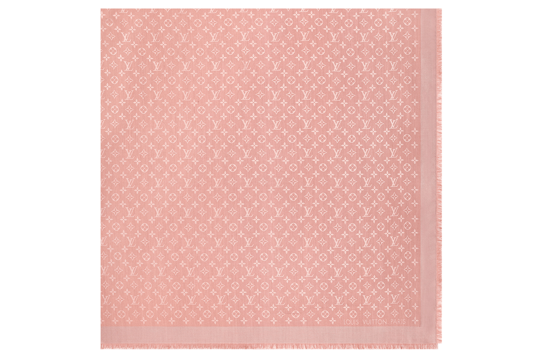 (Women) Louis Vuitton Monogram Shawl Dark Pink Scarf. M76875 圖 4