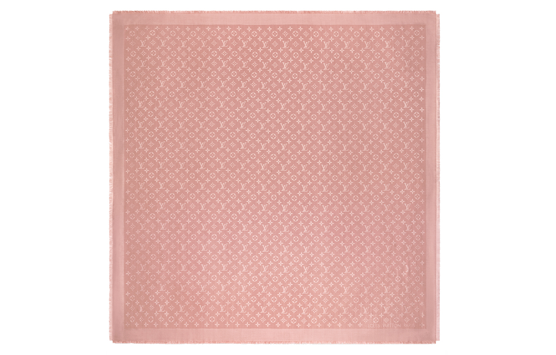 (Women) Louis Vuitton Monogram Shawl Dark Pink Scarf. M76875 圖 5