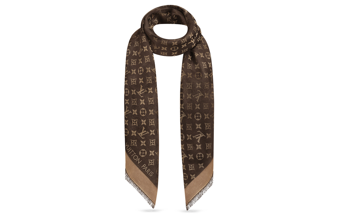 (Women) LOUIS VUITTON Monogram Shine Print Silk Blend Scarf for Women M75122 圖 3
