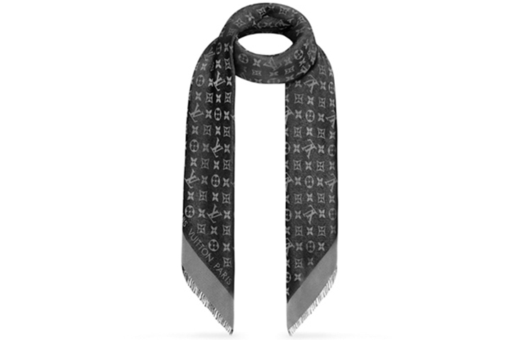 (Women) Louis Vuitton Monogram Shine Silk Blend Shawl Black M75123 圖 3