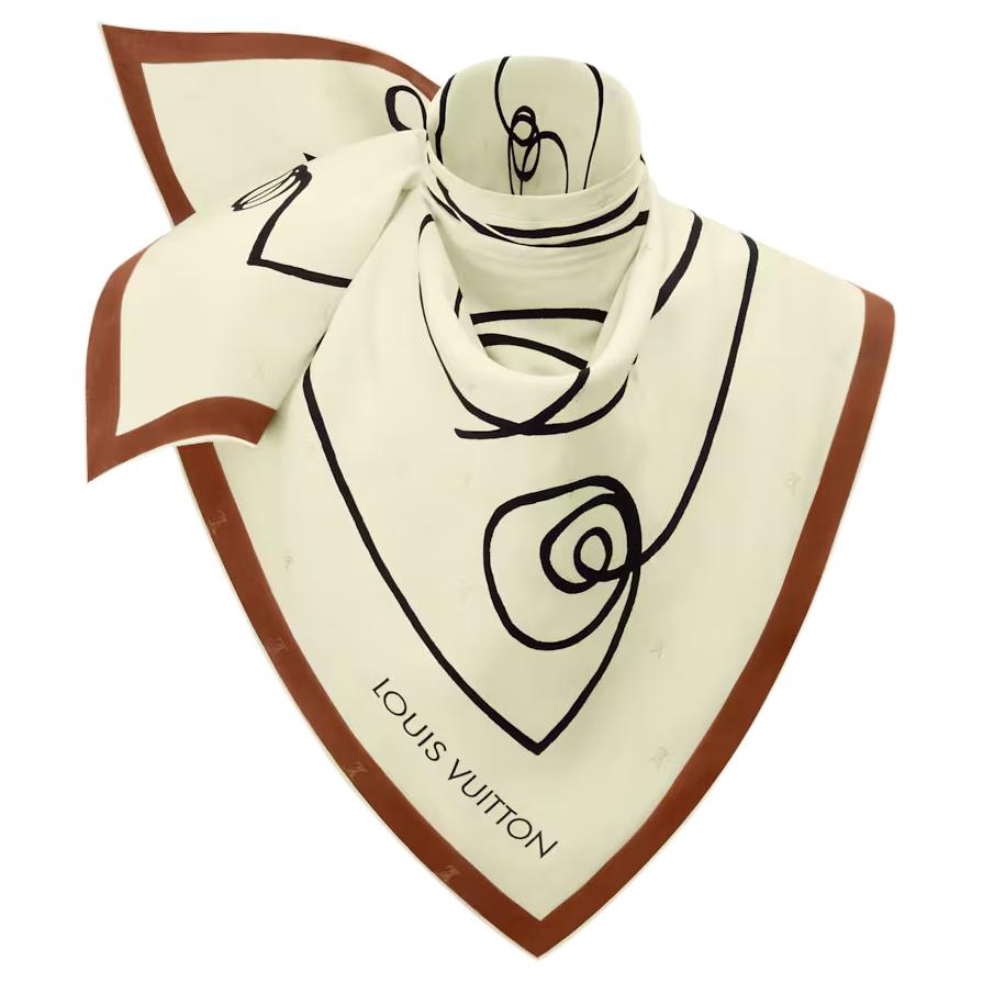 (Women) LOUIS VUITTON Monogram Silk Scarf Beige for Women. M97345 圖 3