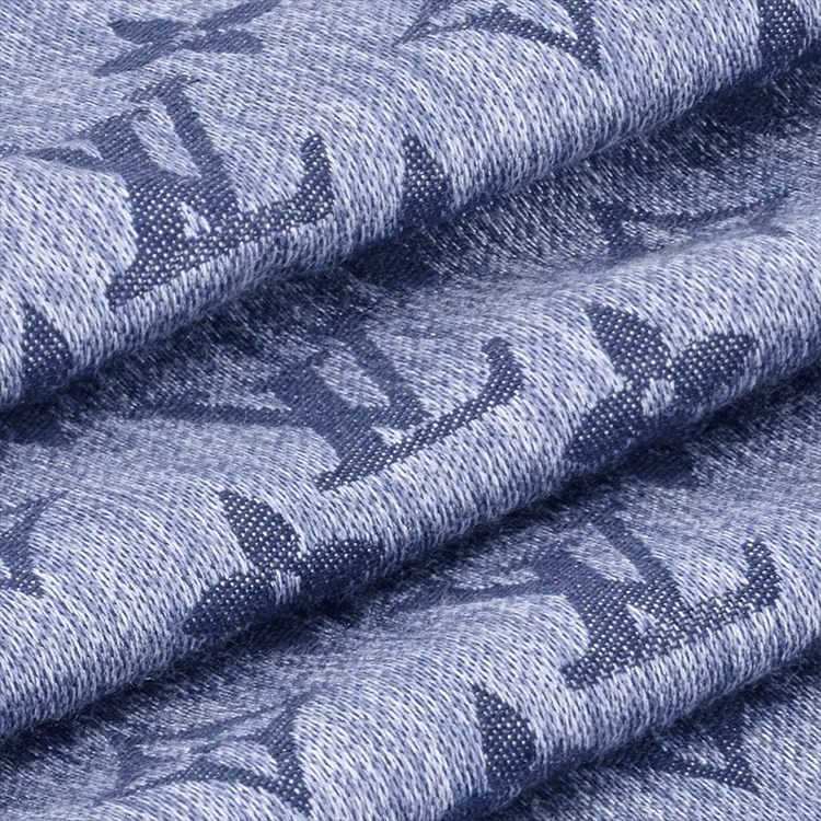 (Women) Louis Vuitton Monogram Silk Scarf with Fringe for Women - Blue M79942 圖 4