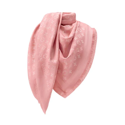 (Women) Louis Vuitton Monogram Silk Shawl Pink. M78904