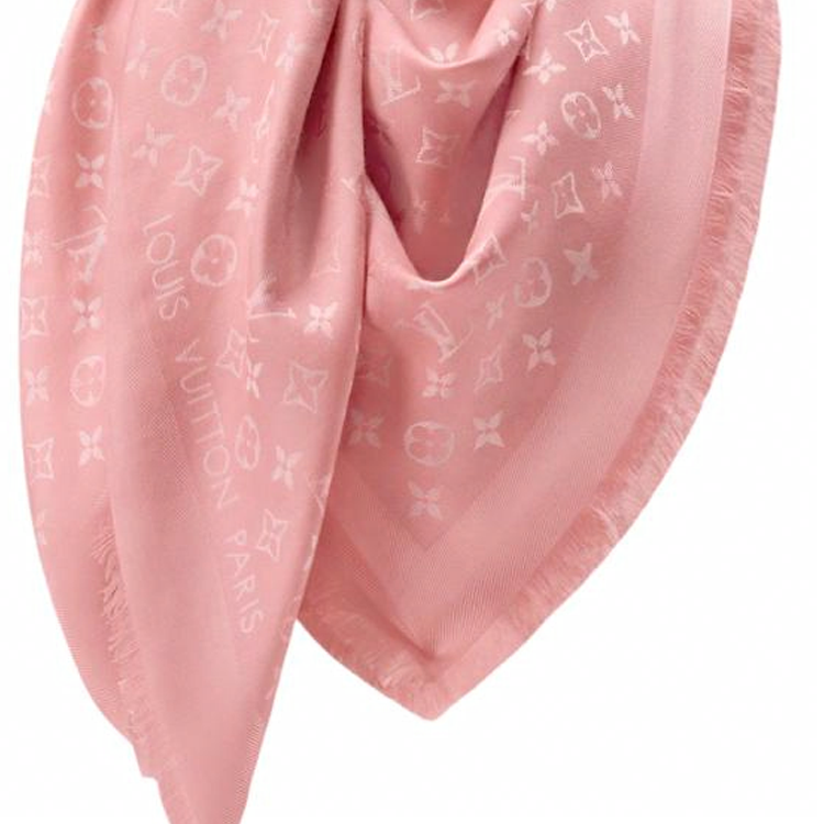 (Women) Louis Vuitton Monogram Silk Shawl  Pink. M78904 圖 4