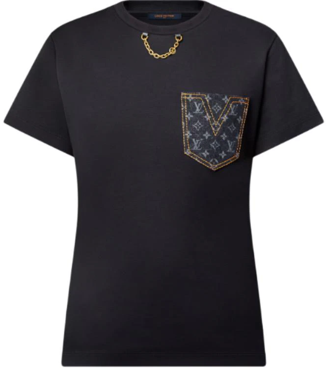 women-louis-vuitton-monogram-solid-pocket-chain-short-sleeve-t-shirt-women-black-1-agt-03