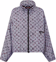 Order (W) 路易威登 Monogram 條紋拉鍊連帽外套 灰色 1A9T7Q