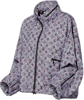 Shop (W) 路易威登 Monogram 條紋拉鍊連帽外套 灰色 1A9T7Q
