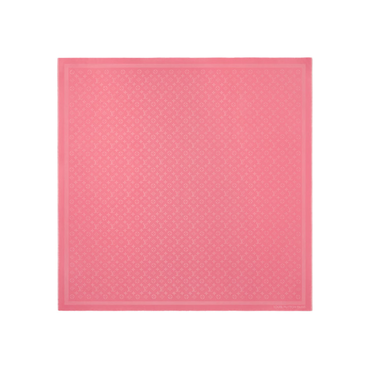 (Women) LOUIS VUITTON Monogram Wool Shawl  Pearl Pink M97746 圖 2