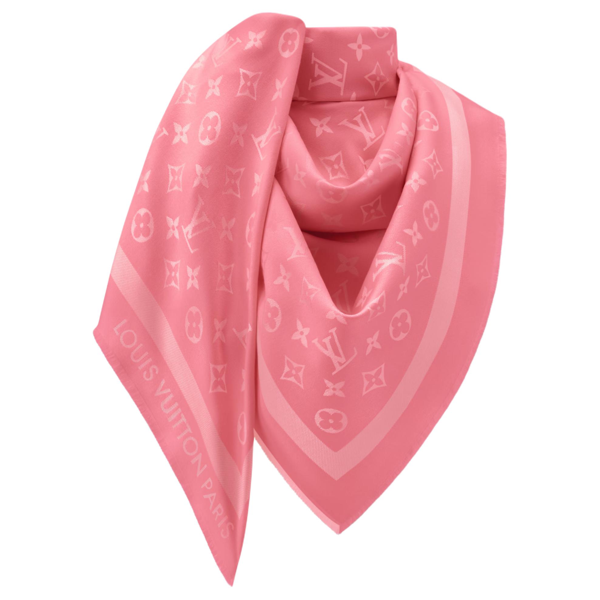 (Women) LOUIS VUITTON Monogram Wool Shawl  Pearl Pink M97746 圖 3