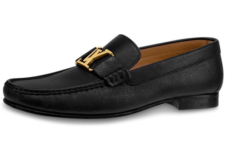 (Women) Louis Vuitton Montaigne 'Grain Calfskin Flat Fashion Sneaker Black' 1A4OTO