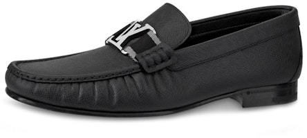 (Women) Louis Vuitton Montaigne Taïga Loafer 'Black Leather' 1A57WO (Women) Louis Vuitton Montaigne Taïga Loafer 'Black Leather' 1A57WO