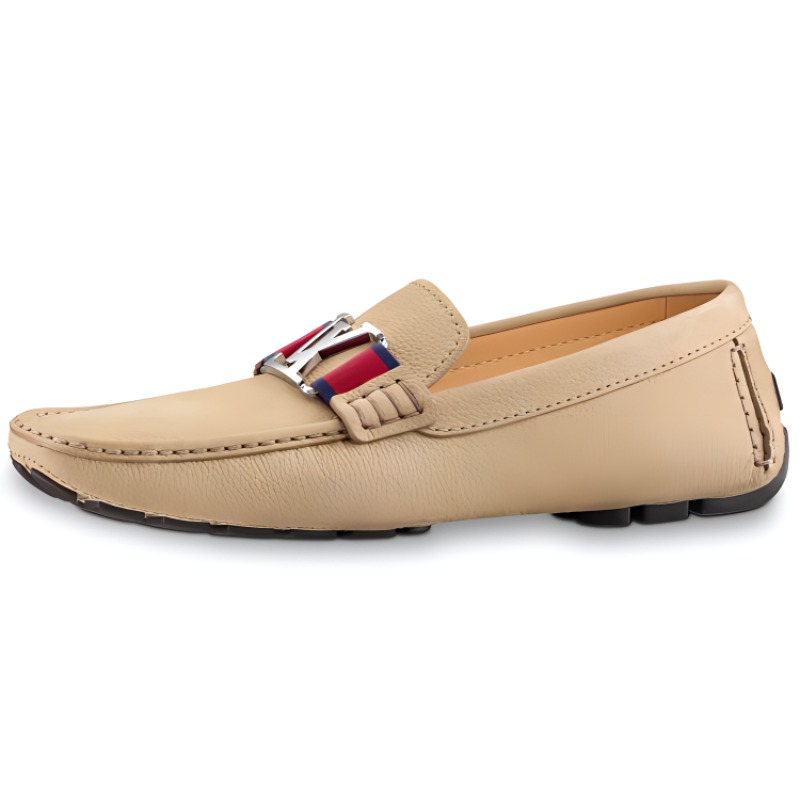 Buy (W) Louis Vuitton Monte-Carlo ''Loafer Creme Geprägtes Leder'' 1A3Q2N