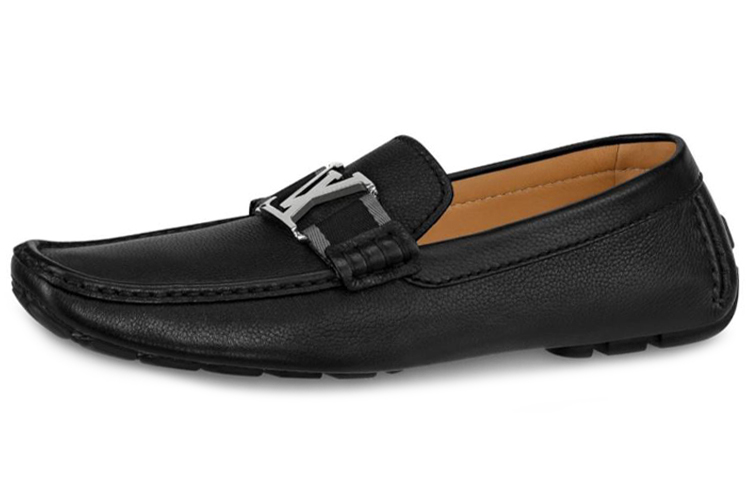 (Women) Louis Vuitton Monte Carlo 'Black Textured Calfskin Loafers' 1A4P0X