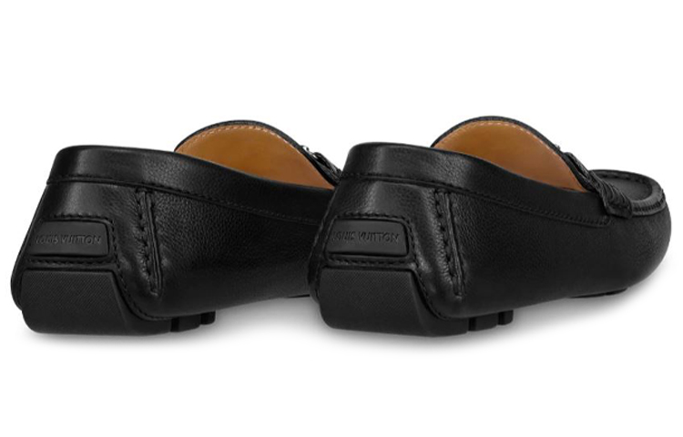 Lookbook (W) Louis Vuitton Monte Carlo 'Sepatu Loafers Kulit Anak Sapi Tekstur Hitam' 1A4P0X