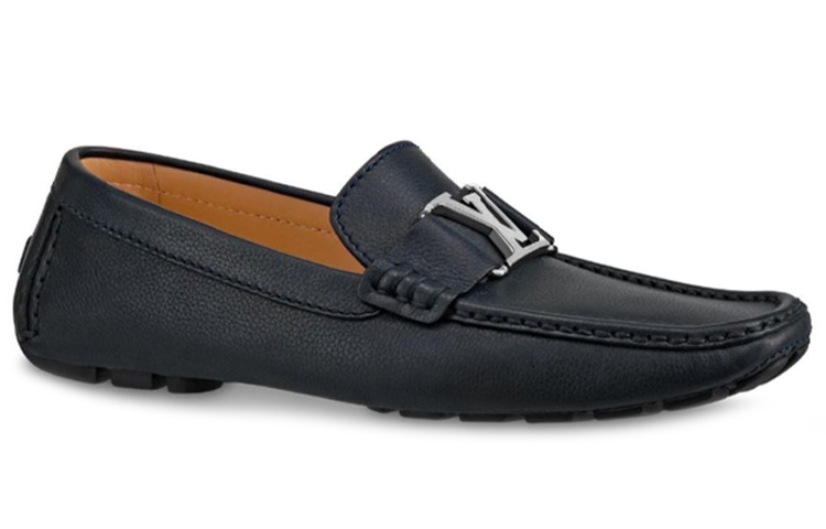 Order (W) Loafer Kulit Anak Sapi Bertekstur Biru Tua Louis Vuitton Monte Carlo 1A5EDM